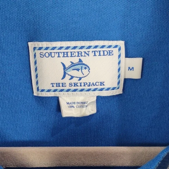Southern Tide, Size M,Men's Blue Quarter-Zip Sweater - Picture 3 of 17